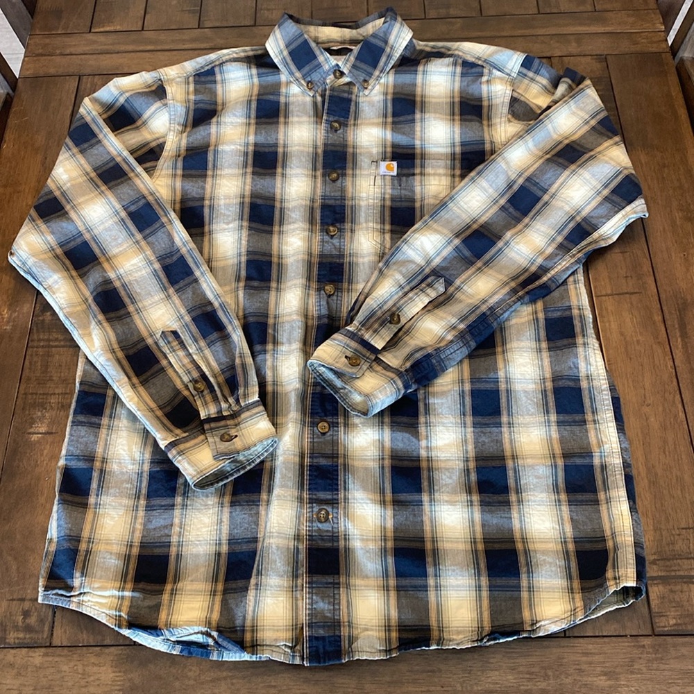 Men’s Carhartt Cotton Long Sleeve Button Down (Large Tall)